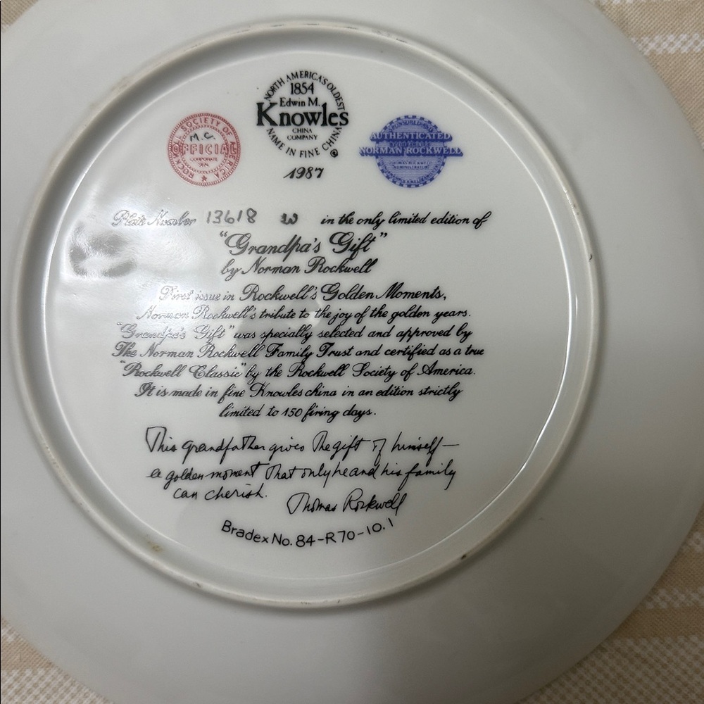 Norman Rockwell Decorative Plate - Picture 2 of 2